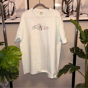 Vintage Single Stitch Easter egg Embroidered T-shirt Small Hole Size Extra Large